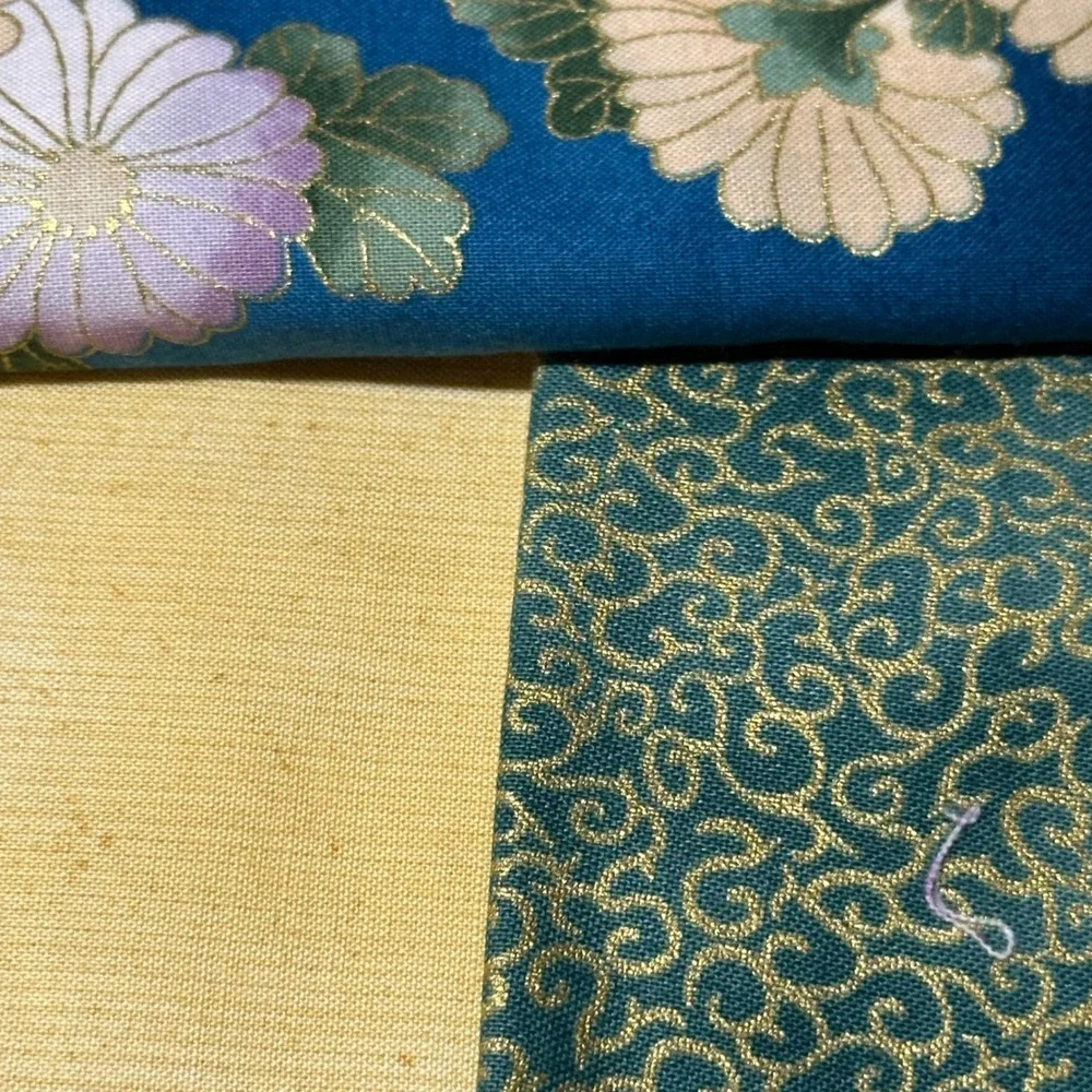 Betty Blais Kimonos Paper Pieced Quilt Pattern & Fabric Lot Embellishment Villag